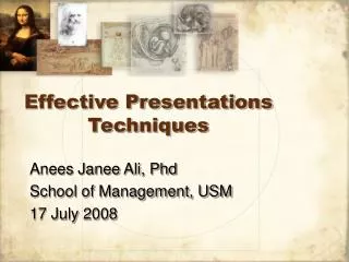 Effective Presentations Techniques