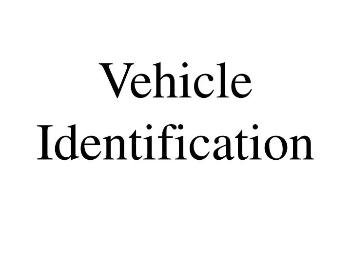 vehicle identification