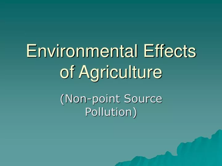 environmental effects of agriculture