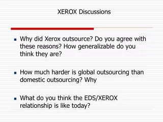 XEROX Discussions