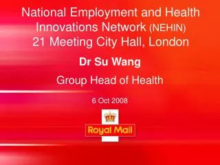 National Employment and Health Innovations Network (NEHIN) 21 Meeting City Hall, London