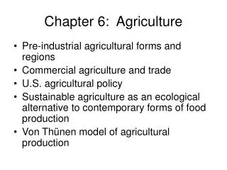 Chapter 6: Agriculture