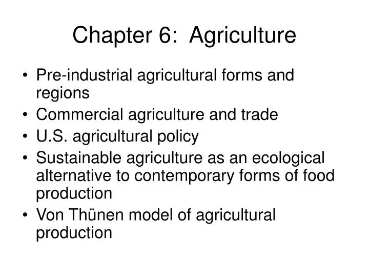 chapter 6 agriculture