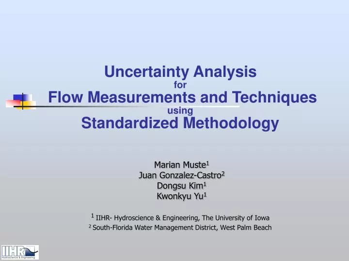 uncertainty analysis for flow measurements and techniques using standardized methodology