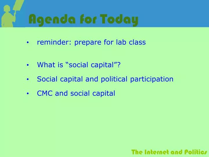 agenda for today