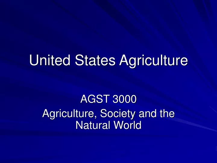 united states agriculture