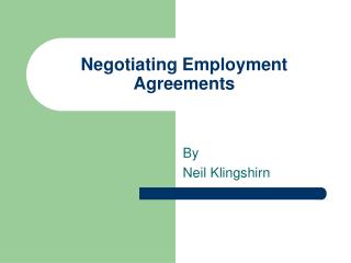Negotiating Employment Agreements