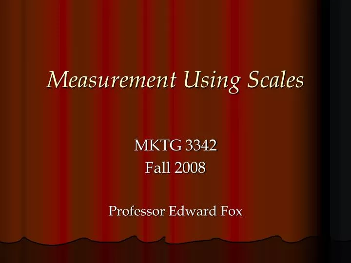 measurement using scales