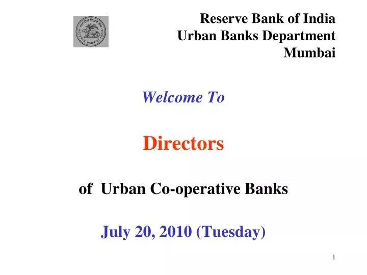 reserve bank of india urban banks department mumbai