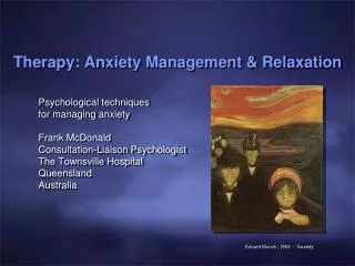 Therapy: Anxiety Management &amp; Relaxation