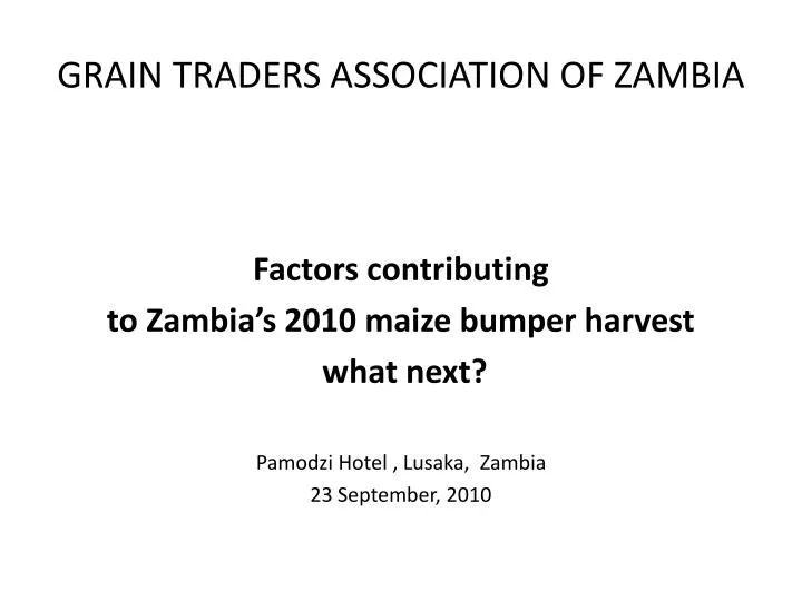 grain traders association of zambia