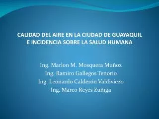 calidad del aire en la ciudad de guayaquil e incidencia sobre la salud humana