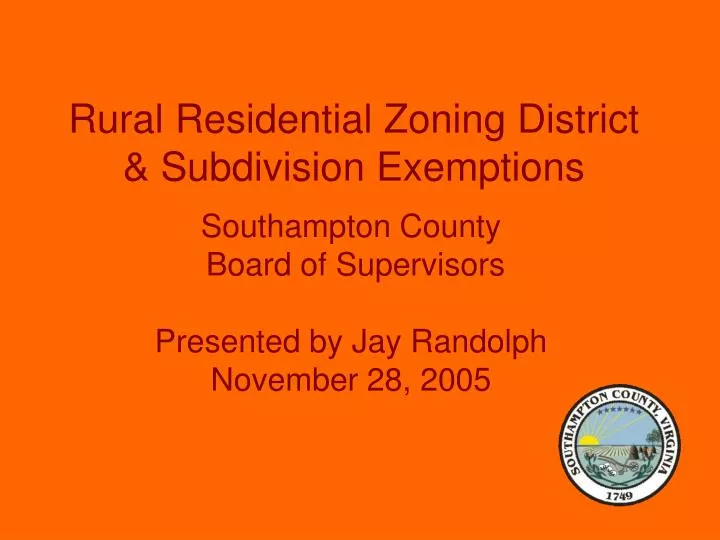 rural residential zoning district subdivision exemptions
