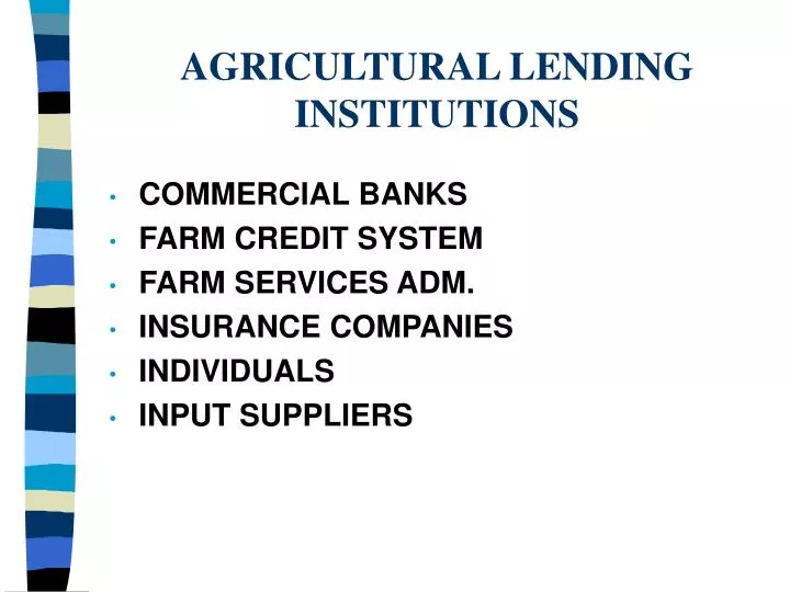 agricultural lending institutions