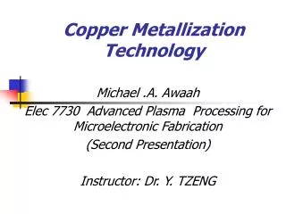 Copper Metallization Technology