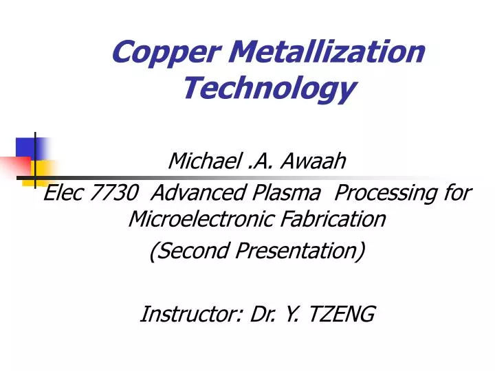 copper metallization technology