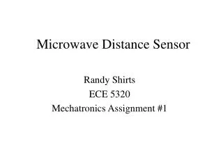 Microwave Distance Sensor