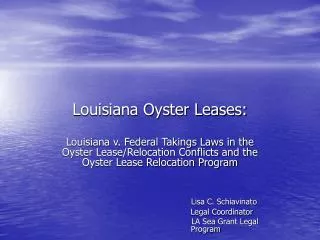 Louisiana Oyster Leases: