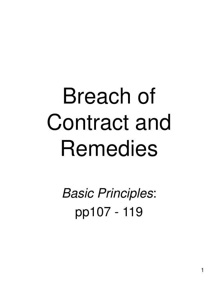 breach of contract and remedies