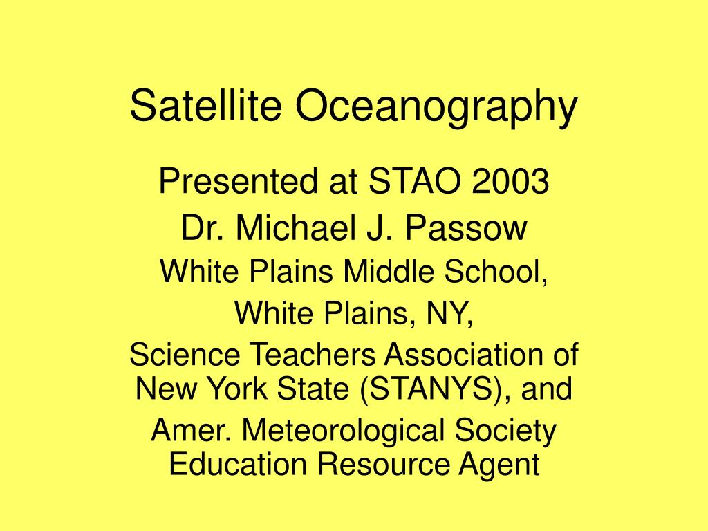 PPT - Satellite Oceanography PowerPoint Presentation, free download ...