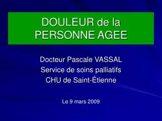 douleur de la personne agee