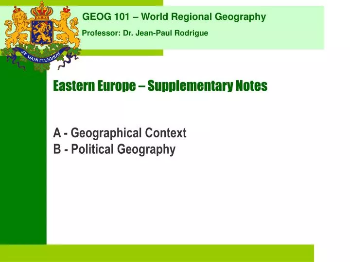 eastern europe supplementary notes
