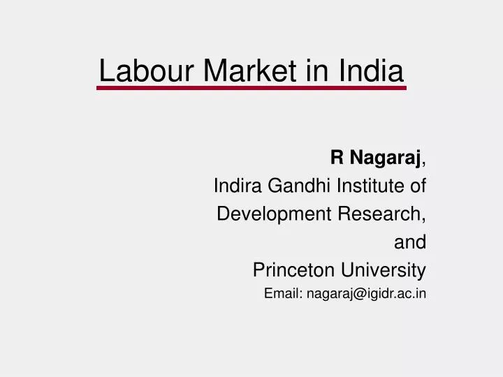 labour market in india