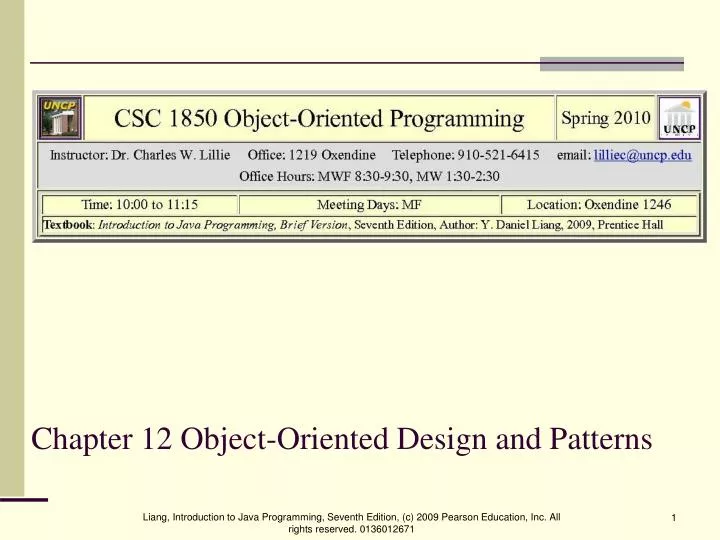 chapter 12 object oriented design and patterns