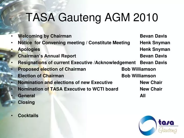 tasa gauteng agm 2010