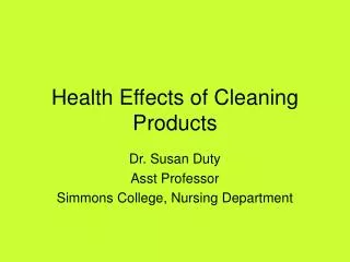 Health Effects of Cleaning Products