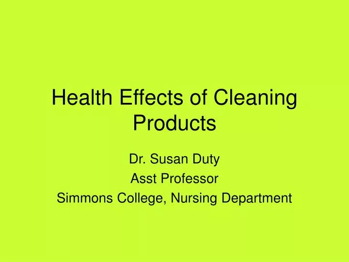 health effects of cleaning products
