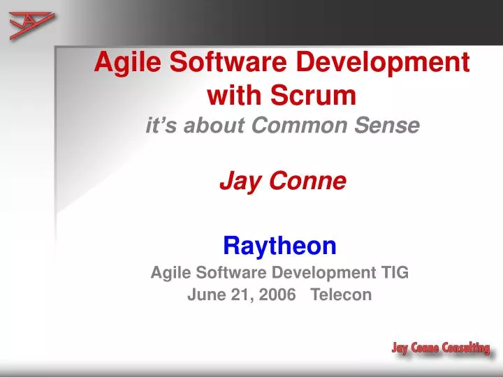 agile software development with scrum it s about common sense jay conne