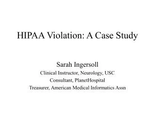 HIPAA Violation: A Case Study