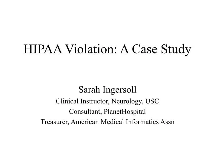 hipaa violation a case study
