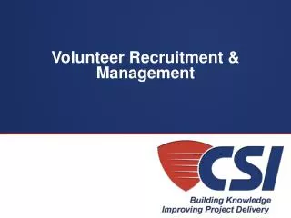 Volunteer Recruitment &amp; Management