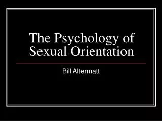 The Psychology of Sexual Orientation