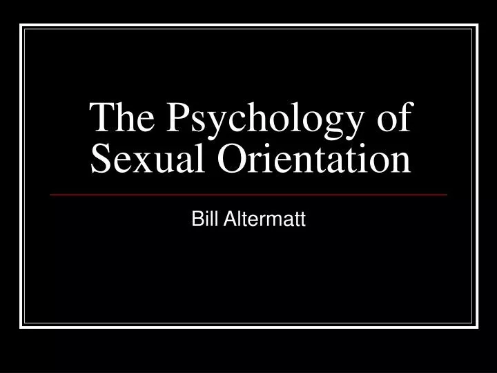 the psychology of sexual orientation