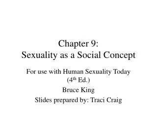 Chapter 9: Sexuality as a Social Concept