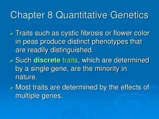 Chapter 8 Quantitative Genetics