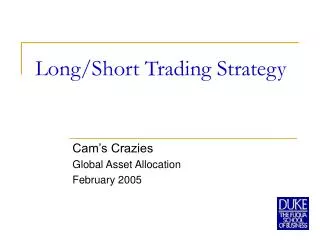 Long/Short Trading Strategy