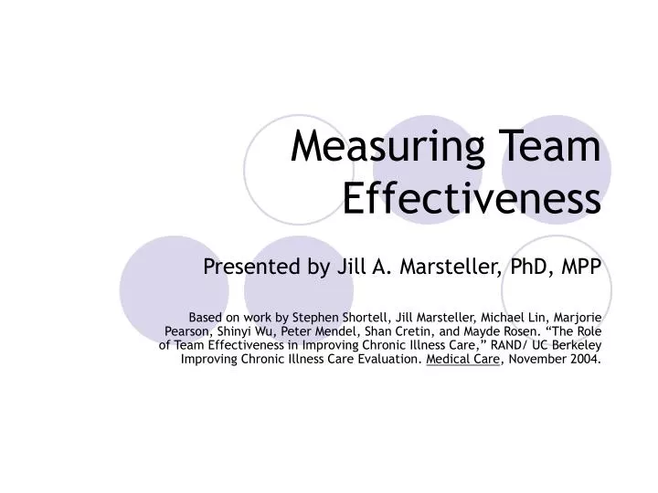 measuring team effectiveness