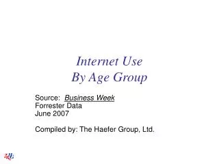 Internet Use By Age Group