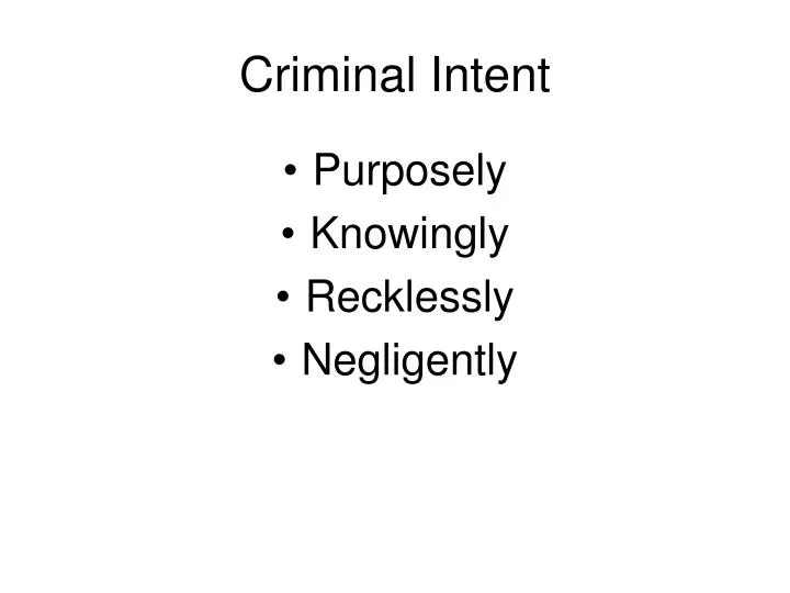 criminal intent