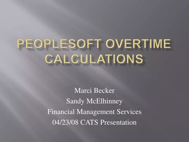 peoplesoft overtime calculations