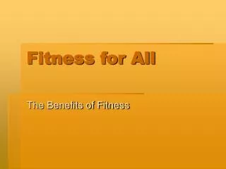 fitness for all