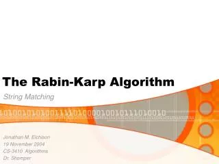 The Rabin-Karp Algorithm