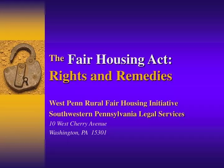 the fair housing act rights and remedies