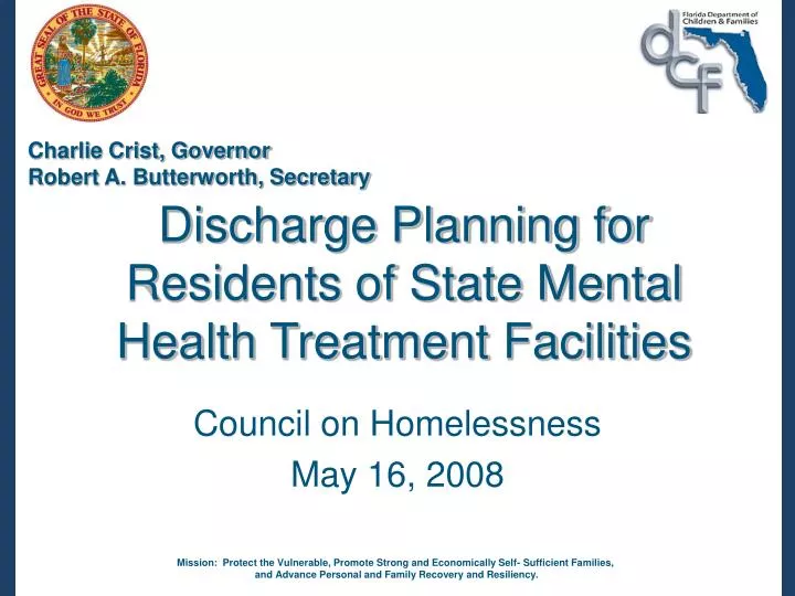 discharge planning for residents of state mental health treatment facilities