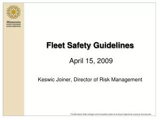 Fleet Safety Guidelines
