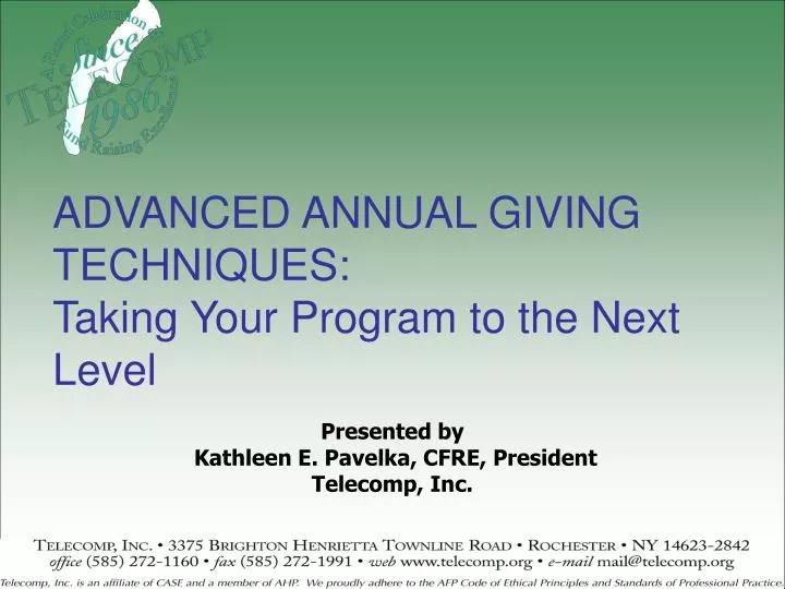 advanced annual giving techniques taking your program to the next level
